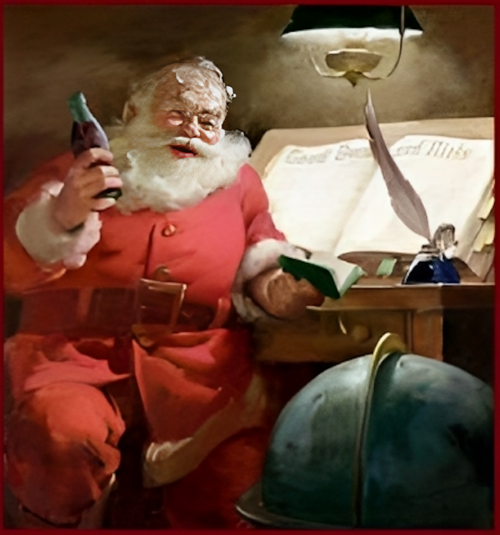 Санта облачается в короткий кафтан